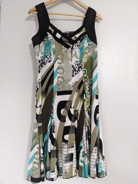 Bali Dress Women's Size 12 Sleeveless Summer Stretch Mid Weight Midi EUC
